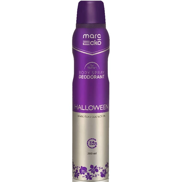 اسپری خوشبو کننده بدن هالووین بنفش زنانه مارک اکو دئودورانت 24 ساعته 200 میل | marc ecko Body Spray Deodorant Halloween for women 200ml